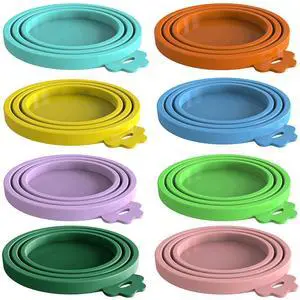 8 pack Silicone Pet Food Can Lids for 3 Size, Multicolor 8 pack Silicone Pet Food Can Lids for 3 Size, Multicolor