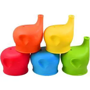 Silicone Sippy Cup Lids, 5 Packs Elephant Spill-Proof Sippy Cup for Babies, Toddlers and Kids Silicone Sippy Cup Lids, 5 Packs Elephant Spill-Proof Sippy Cup for Babies, Toddlers and Kids