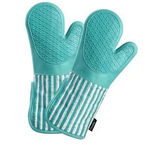 Silicone Oven Mitts Heat Resistant 932 with Waterproof & Non-Slip Kitchen Mittens, Set of 2 Extra Long Oven Gloves with Soft Cotton Terry Lining for Baking Cooking Barbecue Silicone Oven Mitts Heat Resistant 932 with Waterproof & Non-Slip Kitchen Mittens, Set of 2 Extra Long Oven Gloves with Soft Cotton Terry Lining for Baking Cooking Barbecue
