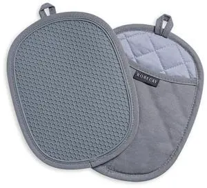 2-Pack Silicone Pot Holders for Kitchen Heat Resistant up to 500°F, Non-Slip Large Hot Pads with Pocket, Quilted Liner Trivets for Countertops Hot Pots and Pans (Gray) 2-Pack Silicone Pot Holders for Kitchen Heat Resistant up to 500°F, Non-Slip Large Hot Pads with Pocket, Quilted Liner Trivets for Countertops Hot Pots and Pans (Gray)