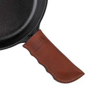 Made in Georgia - Cast Iron Handle Cover- Extra Thick Leather Heat Resistant Handle Holder for Cast Iron Skillets, Pans Made in Georgia - Cast Iron Handle Cover- Extra Thick Leather Heat Resistant Handle Holder for Cast Iron Skillets, Pans