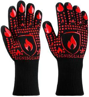 BBQ & Grill Gloves, Oven Gloves, 1472°F Silicone Oven Mitts Heat Resistant Grilling Gloves Fireproof Non-Slip for Barbecue Cooking Baking Smoking, 1-Pair RedL BBQ & Grill Gloves, Oven Gloves, 1472°F Silicone Oven Mitts Heat Resistant Grilling Gloves Fireproof Non-Slip for Barbecue Cooking Baking Smoking, 1-Pair RedL