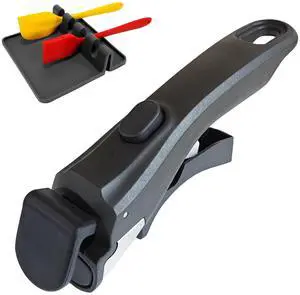 Removable Pot Handle, Universal Pan Handle, Replacement for Pots and Pans, Fits All Cookware, Includes Spoon Rest, Durable & Heat-Resistant, Black Removable Pot Handle, Universal Pan Handle, Replacement for Pots and Pans, Fits All Cookware, Includes Spoon Rest, Durable & Heat-Resistant, Black