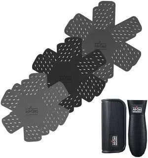 Pot Protectors & Silicone Grip Set: Pot and Pan Protectors for Kitchen Organization, 100% Silicone Heat Resistant Grip Set, 8-Piece Pot Protectors & Silicone Grip Set: Pot and Pan Protectors for Kitchen Organization, 100% Silicone Heat Resistant Grip Set, 8-Piece
