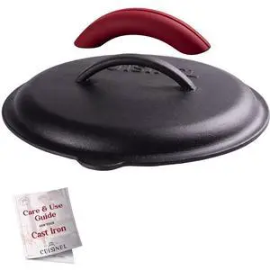 Fits 10"-Inch Lodge Skillet Frying Pans or Braiser + Silicone Handle Holder + Care Guide - 25.4-cm Pre-Seasoned Universal Replacement Cover - Indoor/Outdoor, Fire, BBQ Safe Fits 10"-Inch Lodge Skillet Frying Pans or Braiser + Silicone Handle Holder + Care Guide - 25.4-cm Pre-Seasoned Universal Replacement Cover - Indoor/Outdoor, Fire, BBQ Safe