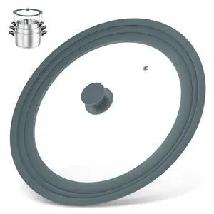 13-14-15 in Universal Lid for Oversized Pots, Pans and Skillets, Extra Large Pot Lid Tempered Glass Lid with Heat-Resistant Silicone Edge, Cookware Lids, Replacement Frying Pan Cover, Grey 13-14-15 in Universal Lid for Oversized Pots, Pans and Skillets, Extra Large Pot Lid Tempered Glass Lid with Heat-Resistant Silicone Edge, Cookware Lids, Replacement Frying Pan Cover, Grey