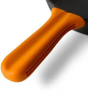 Silicone Handle Cover Designed for Greater Goods Cast Iron Skillet and Griddle, Pumpkin Orange Silicone Handle Cover Designed for Greater Goods Cast Iron Skillet and Griddle, Pumpkin Orange