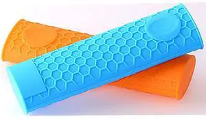 Silicone Hot Handle Holder, Heat Resistant Potholder Rubber Pot Handle Cover for Cast Iron Skillets, Sleeve Grip, Frying Pans 6X2 Inches (2 Pack, Blue Orange) Silicone Hot Handle Holder, Heat Resistant Potholder Rubber Pot Handle Cover for Cast Iron Skillets, Sleeve Grip, Frying Pans 6X2 Inches (2 Pack, Blue Orange)