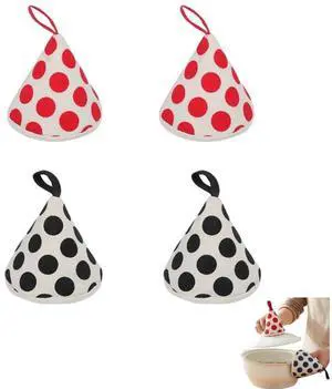4 -Pack Mini Heat Resistant Oven Mitts, Anti-Scald Pot Lid Handle Mitt & Triangular Pot Knob Cover, Silicone Hot Pot Lid Grip Holder for Cooking Baking, Casserole & Kitchen Use 4 -Pack Mini Heat Resistant Oven Mitts, Anti-Scald Pot Lid Handle Mitt & Triangular Pot Knob Cover, Silicone Hot Pot Lid Grip Holder for Cooking Baking, Casserole & Kitchen Use