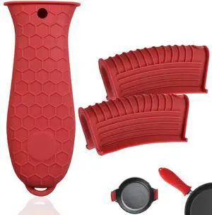 Pack Silicone Hot Handle Holder, Assist Pan Handle Sleeve Pot Holders Cast Iron Skillets Handles Grip Covers Nonslip Heat Resistant for Pots Enameled Casserole Metal Frying Pans Cookware, Red Pack Silicone Hot Handle Holder, Assist Pan Handle Sleeve Pot Holders Cast Iron Skillets Handles Grip Covers Nonslip Heat Resistant for Pots Enameled Casserole Metal Frying Pans Cookware, Red