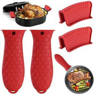 4 Pack Silicone Hot Handle Holder Cover Cast Iron Handle Cover Silicone Pot Holders Heat Resistant Assist Pan Handle Sleeve Non-Slip Pot Handle Covers for Cast Iron Skillet Metal Pan(Red) 4 Pack Silicone Hot Handle Holder Cover Cast Iron Handle Cover Silicone Pot Holders Heat Resistant Assist Pan Handle Sleeve Non-Slip Pot Handle Covers for Cast Iron Skillet Metal Pan(Red)