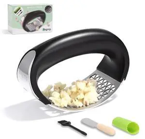 Garlic Press Rocker, Stainless Steel with Triangular Holes Garlic Press Rocker, Stainless Steel with Triangular Holes