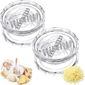 2PCS Clear Manual Garlic Twister and Ginger Mincer Tool, Manual Garlic Twister and Mincer, Garlic Crusher, Compact Garlic Mincer Tool, Ginger, Herbs (White-2PC) 2PCS Clear Manual Garlic Twister and Ginger Mincer Tool, Manual Garlic Twister and Mincer, Garlic Crusher, Compact Garlic Mincer Tool, Ginger, Herbs (White-2PC)