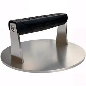 Stainless Steel Burger Smasher 3.25 LB 8 Inch Steak Weight for Smash Burgers, Bacon, Sandwiches | Dishwasher Safe, Preheatable Protein Press with Silicone Handle | Commercial BBQ Tool Stainless Steel Burger Smasher 3.25 LB 8 Inch Steak Weight for Smash Burgers, Bacon, Sandwiches | Dishwasher Safe, Preheatable Protein Press with Silicone Handle | Commercial BBQ Tool