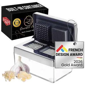 Garlic Press Chopper, 2-in-1 Slicer & Dicer, Fridge Friendly Garlic Press Chopper, 2-in-1 Slicer & Dicer, Fridge Friendly