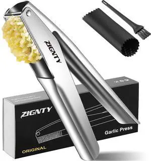 Garlic Press Stainless SteelPremium Garlic Mincer ToolNo Need to Peel Garlic Ginger Crusher & Masher Easy Squeeze Large Trough Ergonomic HandleRust ProofDishwasher Safe (5 Years Warranty) Garlic Press Stainless SteelPremium Garlic Mincer ToolNo Need to Peel Garlic Ginger Crusher & Masher Easy Squeeze Large Trough Ergonomic HandleRust ProofDishwasher Safe (5 Years Warranty)