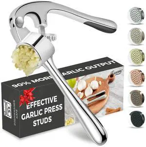 Premium Garlic Press, Professional Garlic Mincer, Easy to Squeeze and Clean, Rust Proof, Efficient Ginger Crusher - Sliver Premium Garlic Press, Professional Garlic Mincer, Easy to Squeeze and Clean, Rust Proof, Efficient Ginger Crusher - Sliver