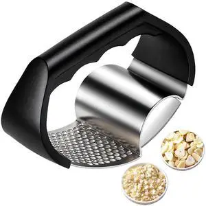 2-in-1 Garlic Press Rocker Stainless Steel with Slicer Blade, Garlic Roller,Garlic Rocker Press for Ginger & Chili, Ergonomic Non-Slip Handle, Dishwasher Safe Garlic Crusher 2-in-1 Garlic Press Rocker Stainless Steel with Slicer Blade, Garlic Roller,Garlic Rocker Press for Ginger & Chili, Ergonomic Non-Slip Handle, Dishwasher Safe Garlic Crusher