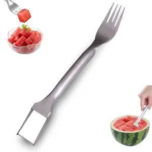 Watermelon Fork Slicer Cutter, Stainless Steel 2-in-1, Portable Watermelon Fork Watermelon Cutter Slicer Tool Fruit Forks Slicer for Home Party Camping Kitchen Gadget Watermelon Fork Slicer Cutter, Stainless Steel 2-in-1, Portable Watermelon Fork Watermelon Cutter Slicer Tool Fruit Forks Slicer for Home Party Camping Kitchen Gadget