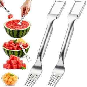 2 Pcs Watermelon Fork Slicer Cutter, 2-in-1 Watermelon Fork Slicer Cutter SetWatermelon Cutter, Fruit Forks Slicer for Home Party Camping Kitchen Gadget 2 Pcs Watermelon Fork Slicer Cutter, 2-in-1 Watermelon Fork Slicer Cutter SetWatermelon Cutter, Fruit Forks Slicer for Home Party Camping Kitchen Gadget