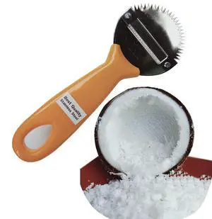 Coconut Hand Grater Blade Slicer Shredded Scraper Coconut Meat Removal Knife Fish Skin Scale Scraper Remover Tool Vintage Yellow Coconut Hand Grater Blade Slicer Shredded Scraper Coconut Meat Removal Knife Fish Skin Scale Scraper Remover Tool Vintage Yellow