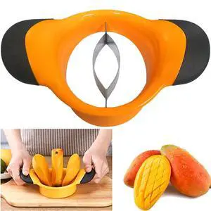 3-in-1 Mango Slicer/Peeler/Cutter/Splitter/Pitter with Stainless Steel Blade Pit Remover Tool Non Slip Handles Extra Large Mango Cutter Divider (Orange) 3-in-1 Mango Slicer/Peeler/Cutter/Splitter/Pitter with Stainless Steel Blade Pit Remover Tool Non Slip Handles Extra Large Mango Cutter Divider (Orange)