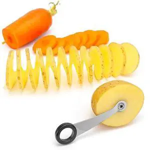 Piranha Spiral Cutter, Stainless Steel Spiral Cutter for Veggies, Kitchen Spiralizer Tool for Cucumber, Potato, Carrot and More Piranha Spiral Cutter, Stainless Steel Spiral Cutter for Veggies, Kitchen Spiralizer Tool for Cucumber, Potato, Carrot and More