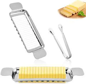 Butter & Cheese Slicer Cutter, Multipurpose Stainless Steel Wire Slicer Handheld Butter Cutter with Clip Kitchen Food Tool for Block Cheese, Eggs, Fruit, Cakes, Bread, Sandwiches Butter & Cheese Slicer Cutter, Multipurpose Stainless Steel Wire Slicer Handheld Butter Cutter with Clip Kitchen Food Tool for Block Cheese, Eggs, Fruit, Cakes, Bread, Sandwiches