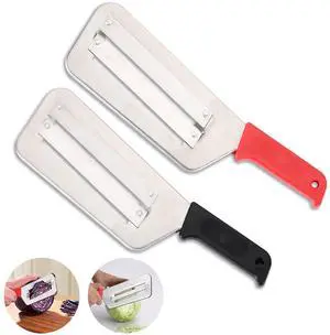 Cabbage Chopper Shredder, 2 Pack Cabbage Cutter Knife Kitchen Slicer Sauerkraut Cutter Coleslaw Grater, Sharp Stainless Steel Blades, Black & Red Handle Cabbage Chopper Shredder, 2 Pack Cabbage Cutter Knife Kitchen Slicer Sauerkraut Cutter Coleslaw Grater, Sharp Stainless Steel Blades, Black & Red Handle