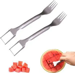 2PCS Watermelon Fork Slicer Cutter, Watermelon Fruit Slicer Cutter Tool,Dual Head Stainless Steel Fruit Forks Slicer Knife for Family Parties Camping 2PCS Watermelon Fork Slicer Cutter, Watermelon Fruit Slicer Cutter Tool,Dual Head Stainless Steel Fruit Forks Slicer Knife for Family Parties Camping