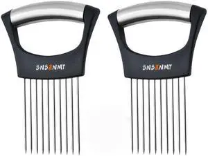 Onion Holder for Slicing, Upgrade Stainless Steel Onion Slicer Holder Lemon Slicer Vegetable Cutter, Assistant Tool for Slicing Fruit, Potato, Tomato and Meat (2 Pack) Onion Holder for Slicing, Upgrade Stainless Steel Onion Slicer Holder Lemon Slicer Vegetable Cutter, Assistant Tool for Slicing Fruit, Potato, Tomato and Meat (2 Pack)