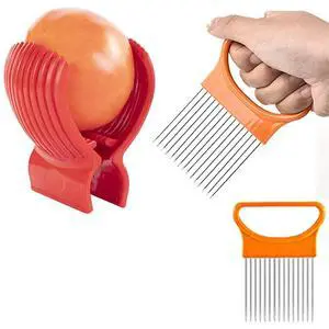 Tomato Slicer Holder Kit Tool Cutting Guide Onion Potato Pepper Prep Tomato Slicer Holder Kit Tool Cutting Guide Onion Potato Pepper Prep
