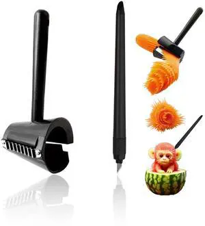 Pcs Fruit Carving Tools Set Carrot Sharpener Vegetable Curler Peeler Spiral Cutter Shredder Tool for Garnishing Design Cutting Slicer Shaver for Carrots Fruits Vegetables(Black) Pcs Fruit Carving Tools Set Carrot Sharpener Vegetable Curler Peeler Spiral Cutter Shredder Tool for Garnishing Design Cutting Slicer Shaver for Carrots Fruits Vegetables(Black)