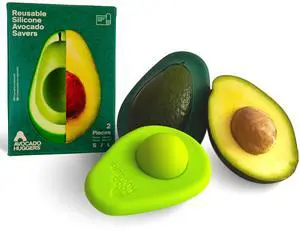 Avocado Huggers 2pc Silicone Reusable Avocado Savers with Pit Storage | BPA Free | Plastic Free Food Storage | Dishwasher Safe Holder | Large & Small Set Avocado Huggers 2pc Silicone Reusable Avocado Savers with Pit Storage | BPA Free | Plastic Free Food Storage | Dishwasher Safe Holder | Large & Small Set