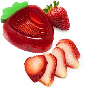 Strawberry Slicer, Perfectly Even Fruit Cutter Tool, Ideal for Cakes, Pies and Garnishes, Cute Berry Shaped Kitchen Gadget, Stainless Steel, BPA-Free Strawberry Slicer, Perfectly Even Fruit Cutter Tool, Ideal for Cakes, Pies and Garnishes, Cute Berry Shaped Kitchen Gadget, Stainless Steel, BPA-Free