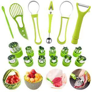 18pcs Melon Baller Scoop Set, 4 In 1 Stainless Steel Fruit Slicer Peeler Set, Avocado Slicer Orange Peeler Fruits Vegetables Carving Tools Set with Mini Fruit Cookie Cutters Set 18pcs Melon Baller Scoop Set, 4 In 1 Stainless Steel Fruit Slicer Peeler Set, Avocado Slicer Orange Peeler Fruits Vegetables Carving Tools Set with Mini Fruit Cookie Cutters Set