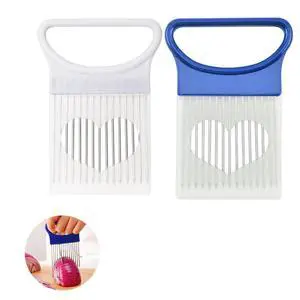 2pcs Onion Holder Slicer with Cover Stainless Steel Onion Cutter Vegetable Chopper Tomato Potato Onion Slicer Food Slicer Assistant Tool for Lemon Avocados Vegetables Fruit Meat 2pcs Onion Holder Slicer with Cover Stainless Steel Onion Cutter Vegetable Chopper Tomato Potato Onion Slicer Food Slicer Assistant Tool for Lemon Avocados Vegetables Fruit Meat