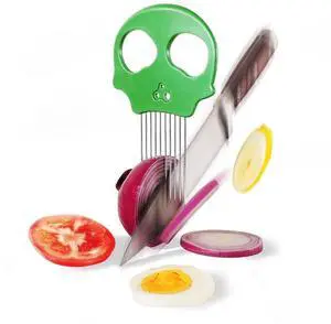 Stainless Steel Onion Cutter Multi-Function Vegetable Cutter & Herb Stripper for Avocados, Eggs, Tomatoes, Potatoes (Green) Stainless Steel Onion Cutter Multi-Function Vegetable Cutter & Herb Stripper for Avocados, Eggs, Tomatoes, Potatoes (Green)