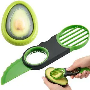 Avocado Slicer, Avocado Cutter Tool, 2-Piece Kitchen Gadget Set with Stainless Steel Blade and Storage Container, Dishwasher Safe for Fruits and Vegetables, Compact Design for Travel and Camping Avocado Slicer, Avocado Cutter Tool, 2-Piece Kitchen Gadget Set with Stainless Steel Blade and Storage Container, Dishwasher Safe for Fruits and Vegetables, Compact Design for Travel and Camping