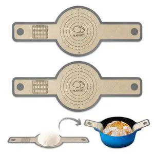 Silicone Bread Sling for Dutch Oven Liners, Non Stick 2 PCS, Easy Clean Reusable Silicone Bread Baking Mat with Long Handles, Easy to Transfer Sourdough Bread, Round Silicone Bread Sling for Dutch Oven Liners, Non Stick 2 PCS, Easy Clean Reusable Silicone Bread Baking Mat with Long Handles, Easy to Transfer Sourdough Bread, Round