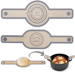Silicone Bread Sling Oval and Round - Non-Stick & Easy Clean Reusable Oval Silicone Baking Mat for dutch oven. With Long Handles Sourdough Bread Baking mat tools supplier Liner (Gray) Silicone Bread Sling Oval and Round - Non-Stick & Easy Clean Reusable Oval Silicone Baking Mat for dutch oven. With Long Handles Sourdough Bread Baking mat tools supplier Liner (Gray)