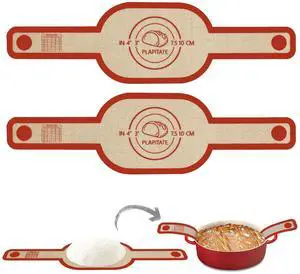 Silicone Bread Sling Dutch Oven Liner, Non-Stick & Easy Clean Reusable Oval Silicone Bread Sling Baking Mat, Easy to Transfer Sourdough Bread - 2 Red Set Silicone Bread Sling Dutch Oven Liner, Non-Stick & Easy Clean Reusable Oval Silicone Bread Sling Baking Mat, Easy to Transfer Sourdough Bread - 2 Red Set