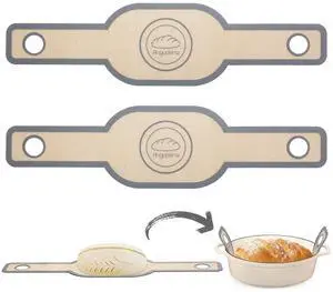 Silicone Bread Sling Oval- Non-Stick & Easy Clean Reusable Oval Silicone Baking Mat for dutch oven. With Long Handles Sourdough Bread Baking mat tools supplier Liner, 2 pcs Gray Silicone Bread Sling Oval- Non-Stick & Easy Clean Reusable Oval Silicone Baking Mat for dutch oven. With Long Handles Sourdough Bread Baking mat tools supplier Liner, 2 pcs Gray