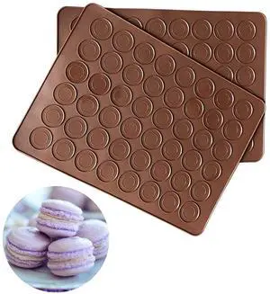 Silicone Macaron Baking Mats, 2 Non-Stick Silicone Baking Mats, Food Safe Baking Mat, Great For Macaron, Cookies, Bread, Pastry, Dessert (2Pcs 48Capavity) Silicone Macaron Baking Mats, 2 Non-Stick Silicone Baking Mats, Food Safe Baking Mat, Great For Macaron, Cookies, Bread, Pastry, Dessert (2Pcs 48Capavity)