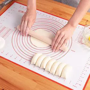 Silicone Baking MatNon Stick Rolling Dough with Measurements for Pie Pizza Cookies Fondant MakingExtra Thick Non Slip Silicone Pastry Mat (Red, M-16"×20") Silicone Baking MatNon Stick Rolling Dough with Measurements for Pie Pizza Cookies Fondant MakingExtra Thick Non Slip Silicone Pastry Mat (Red, M-16"×20")