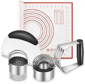 Pastry Cutter, Biscuit Cutter, Dough Scraper, Silicone Baking Mats, Stainless Steel Pastry Blender Set, Dough Cutter Biscuit Cutter Baking Pastry Mat Dough Blender Tools & Pastry Utensils (5 Pcs/Set) Pastry Cutter, Biscuit Cutter, Dough Scraper, Silicone Baking Mats, Stainless Steel Pastry Blender Set, Dough Cutter Biscuit Cutter Baking Pastry Mat Dough Blender Tools & Pastry Utensils (5 Pcs/Set)