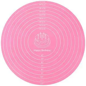Silicone Baking Mat Cake Mat Round Silicone Baking Mat with Measurements for Cake Turntable Stand Pastry Baking Sheet, Non-Stick and Heat Resistant (Pink) Silicone Baking Mat Cake Mat Round Silicone Baking Mat with Measurements for Cake Turntable Stand Pastry Baking Sheet, Non-Stick and Heat Resistant (Pink)