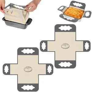 2Pcs Silicone Bread Pan Liner Reusable Baking Mat Fits 9x5" Loaf Pans 2Pcs Silicone Bread Pan Liner Reusable Baking Mat Fits 9x5" Loaf Pans