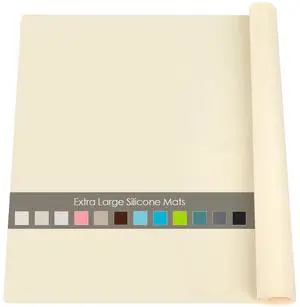 Extra Large Silicone Mats for Countertop - Counter Table Protector Placemats for Baking Crafts, Kids Dinner Placemat Nonstick Nonskid Heat-Resistant Kitchen Pad, 23.6'' x 15.7'', Beige Extra Large Silicone Mats for Countertop - Counter Table Protector Placemats for Baking Crafts, Kids Dinner Placemat Nonstick Nonskid Heat-Resistant Kitchen Pad, 23.6'' x 15.7'', Beige