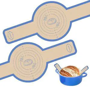 Silicone Bread Sling for Dutch Oven, Silicone Sourdough Baking Sling Non-Stick & Easy Transfer, Sourdough Mat for Bread Baking Supplies - 2PCS Silicone Bread Sling for Dutch Oven, Silicone Sourdough Baking Sling Non-Stick & Easy Transfer, Sourdough Mat for Bread Baking Supplies - 2PCS